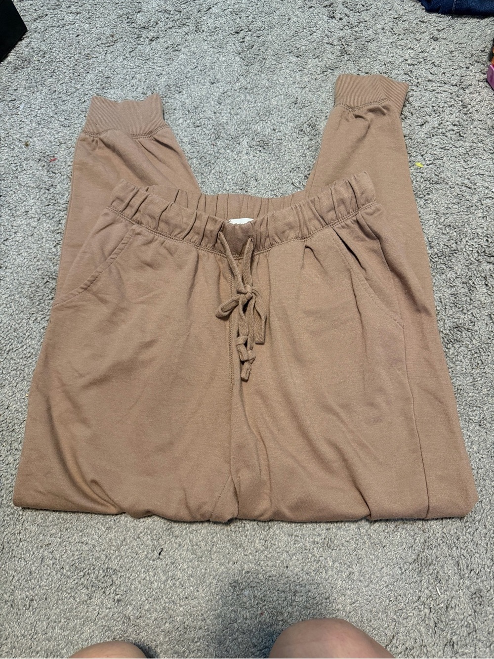 Active Basic Brown Elastic Waist Joggers